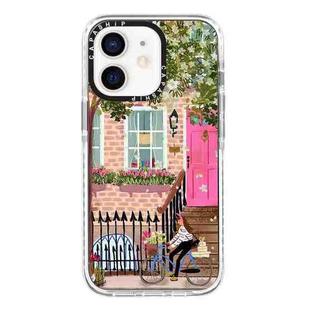 For iPhone 12 mini Simple Illustration Pattern Full Coverage Phone Case(Spring Scene E)