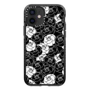 For iPhone 12 mini Simple Illustration Pattern Full Coverage Phone Case(Camellia A)
