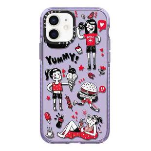 For iPhone 12 mini Simple Illustration Pattern Full Coverage Phone Case(Summer Vacation B)
