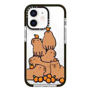 For iPhone 12 mini Simple Illustration Pattern Full Coverage Phone Case(Capybara A)