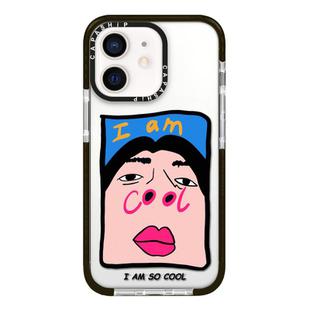 For iPhone 12 mini Simple Illustration Pattern Full Coverage Phone Case(Cool Couple A)