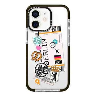 For iPhone 12 mini Simple Illustration Pattern Full Coverage Phone Case(Travel Ticket A)