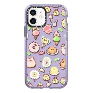 For iPhone 12 mini Simple Illustration Pattern Full Coverage Phone Case(Ice Cream Piglet)