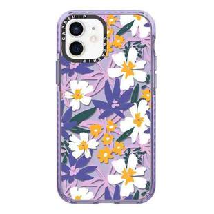 For iPhone 12 mini Simple Illustration Pattern Full Coverage Phone Case(Fresh Flower A)