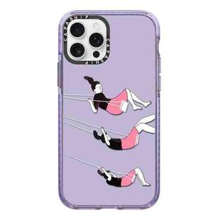 For iPhone 12 Pro Simple Illustration Pattern Full Coverage Phone Case(Happy Friend C)