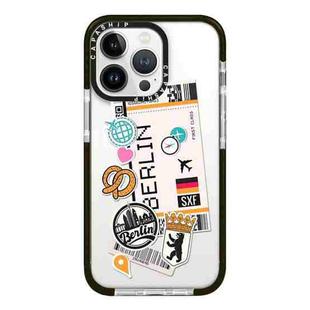 For iPhone 12 Pro Simple Illustration Pattern Full Coverage Phone Case(Travel Ticket A)