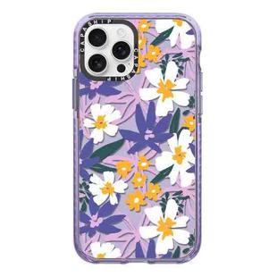 For iPhone 12 Pro Max Simple Illustration Pattern Full Coverage Phone Case(Fresh Flower A)