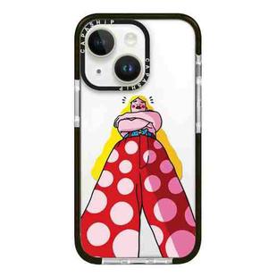 For iPhone 13 Simple Illustration Pattern Full Coverage Phone Case(Personality Girl B)