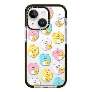 For iPhone 13 Simple Illustration Pattern Full Coverage Phone Case(Lucky Cat B)