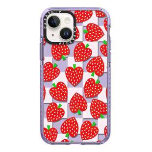 For iPhone 13 mini Simple Illustration Pattern Full Coverage Phone Case(Love Strawberry)