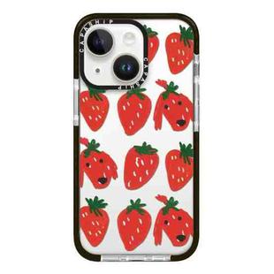 For iPhone 14 Simple Illustration Pattern Full Coverage Phone Case(Strawberry Dog)