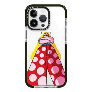 For iPhone 14 Pro Simple Illustration Pattern Full Coverage Phone Case(Personality Girl B)