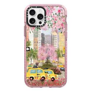 For iPhone 14 Pro Max Simple Illustration Pattern Full Coverage Phone Case(Spring Scene C)