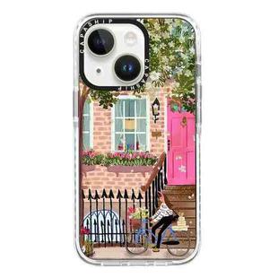 For iPhone 15 Plus Simple Illustration Pattern Full Coverage Phone Case(Spring Scene E)