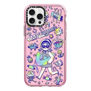 For iPhone 15 Pro Simple Illustration Pattern Full Coverage Phone Case(Summer Vacation A)