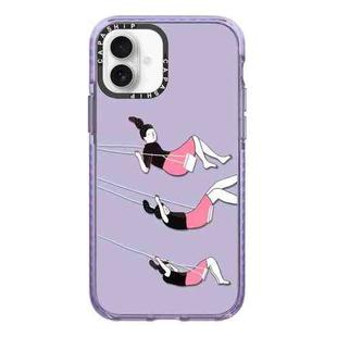 For iPhone 16 Simple Illustration Pattern Full Coverage Phone Case(Happy Friend C)