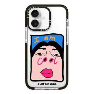 For iPhone 16 Simple Illustration Pattern Full Coverage Phone Case(Cool Couple A)