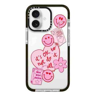 For iPhone 16 Plus Simple Illustration Pattern Full Coverage Phone Case(Love Club A)