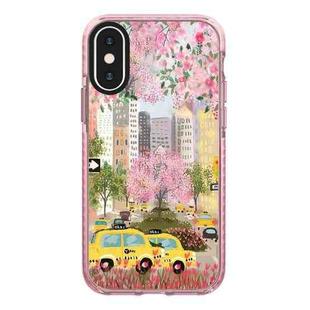 For iPhone X / XS Simple Illustration Pattern Full Coverage Phone Case(Spring Scene C)