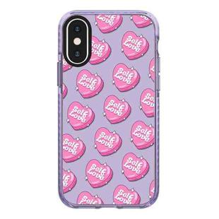 For iPhone X / XS Simple Illustration Pattern Full Coverage Phone Case(Love Club C)