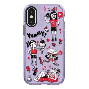 For iPhone X / XS Simple Illustration Pattern Full Coverage Phone Case(Summer Vacation B)