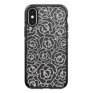 For iPhone X / XS Simple Illustration Pattern Full Coverage Phone Case(Camellia B)