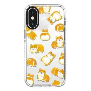 For iPhone X / XS Simple Illustration Pattern Full Coverage Phone Case(Cute Dog Bear A)