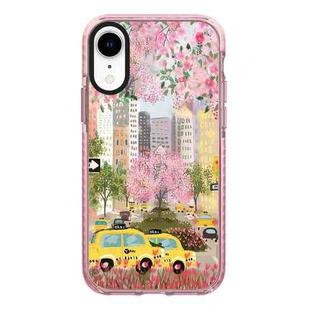 For iPhone XR Simple Illustration Pattern Full Coverage Phone Case(Spring Scene C)