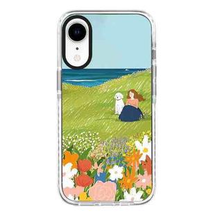 For iPhone XR Simple Illustration Pattern Full Coverage Phone Case(Spring Scene D)