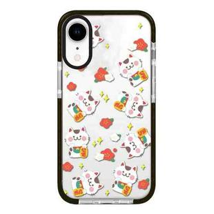 For iPhone XR Simple Illustration Pattern Full Coverage Phone Case(Lucky Cat A)