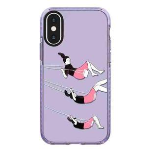 For iPhone XS Max Simple Illustration Pattern Full Coverage Phone Case(Happy Friend C)