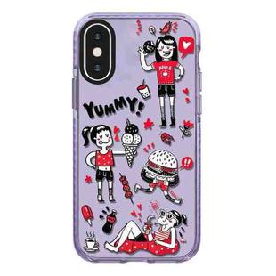 For iPhone XS Max Simple Illustration Pattern Full Coverage Phone Case(Summer Vacation B)