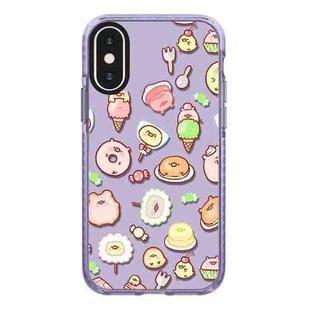 For iPhone XS Max Simple Illustration Pattern Full Coverage Phone Case(Ice Cream Piglet)