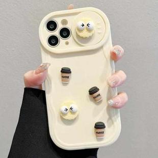 For iPhone 11 Pro Max Briquettes Sliding Camshield 3D Coffee TPU Phone Case(Yellow)