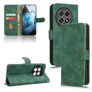 For OnePlus 13 Skin Feel Magnetic Flip Leather Phone Case(Green)