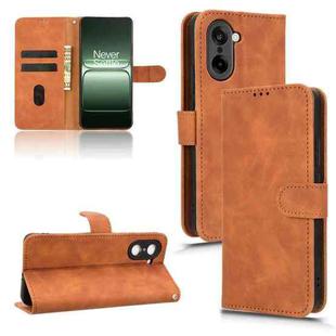 For OnePlus Ace 5 Racing Skin Feel Magnetic Flip Leather Phone Case(Brown)