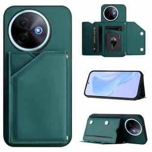 For vivo Y39 5G / Y300i Skin Feel Four Card Slots Phone Case with Wrist Strap(Green)