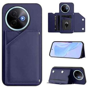 For vivo Y39 5G / Y300i Skin Feel Four Card Slots Phone Case with Wrist Strap(Blue)