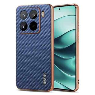 For Xiaomi 15 Pro AZNS Electroplated Edge Carbon Fiber Texture Phone Case(Blue)