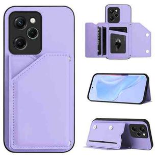 For Redmi Note 12 Pro Speed Skin Feel Four Card Slots Phone Case with Wrist Strap(Purple)