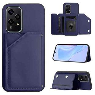 For Honor 200 Lite 5G Skin Feel Four Card Slots Phone Case with Wrist Strap(Blue)