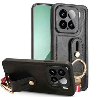 For Xiaomi 15 Wristband Leather Back Phone Case(Black)