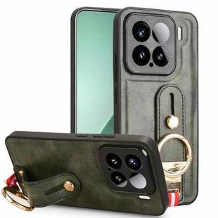 For Xiaomi 15 Wristband Leather Back Phone Case(Green)