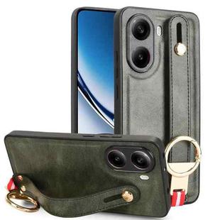For Xiaomi Poco X7 Pro 5G Wristband Leather Back Phone Case(Green)