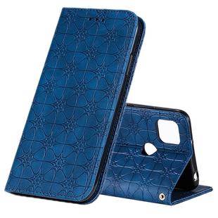For Xiaomi Redmi 9C Lucky Flowers Embossing Pattern Magnetic Horizontal Flip Leather Case with Holder & Card Slots(Dark Blue)