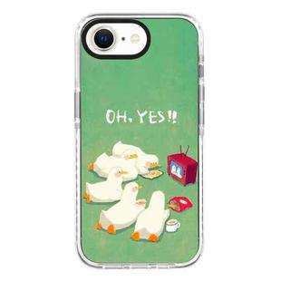For iPhone 7 / 8 / SE 2020 2022 Simple Illustration Pattern Full Coverage Phone Case(Watch TV Duck)