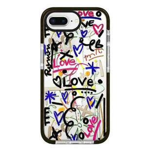 For iPhone 7 Plus / 8 Plus Simple Illustration Pattern Full Coverage Phone Case(Graffiti Letters C)