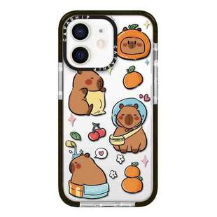 For iPhone 11 Simple Illustration Pattern Full Coverage Phone Case(Capybara C)