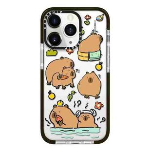 For iPhone 11 Pro Max Simple Illustration Pattern Full Coverage Phone Case(Capybara B)