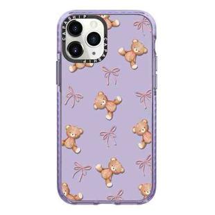 For iPhone 11 Pro Max Simple Illustration Pattern Full Coverage Phone Case(Bear Bow)